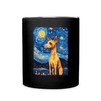 Lévrier italien Nuit étoilée - Mug uni - noir - Devant