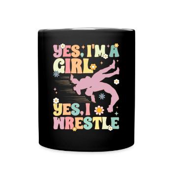 Groovy Wrestling Girl Lutteuse - Mug uni - noir - Devant