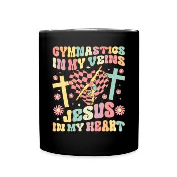 Groovy Cartwheel - Full Colour Mug - black - Front