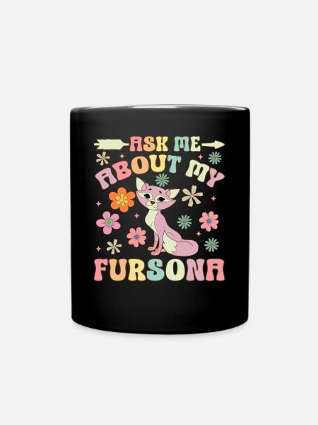 Groovy Furry Fandom Fursuit Fox - Mug uni - noir