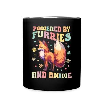 Groovy Furry Fandom Fursuit Fox - Full Colour Mug - black - Front