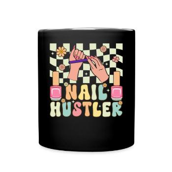 Groovy Nail Tech Nail Artist - Full Colour Mug - black - Front