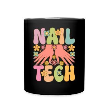 Groovy Nail Technician Nail Artist Cils - Mug uni - noir - Devant