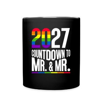 Gay Pride 2027 Wedding Gay Marriage - Full Colour Mug - black - Front