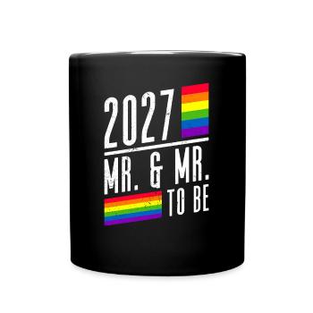 Gay Pride 2027 Hochzeit Homo-Ehe - Tasse einfarbig - Schwarz - Vorne