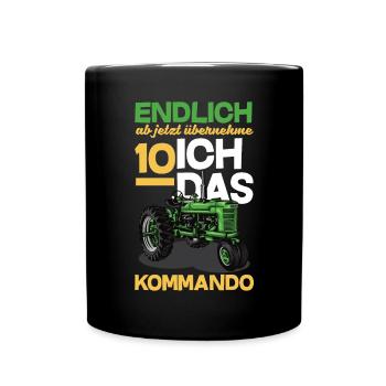 10th Birthday Tractor 10 Years Birthday Shirt - Full Colour Mug - black - Front
