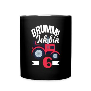 6. Geburtstag Traktor 6 Jahre Geburtstagsshirt - Tasse einfarbig - Schwarz - Vorne