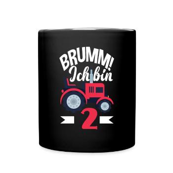 2. Geburtstag Traktor 2 Jahre Geburtstagsshirt - Tasse einfarbig - Schwarz - Vorne