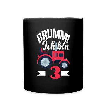 3. Geburtstag Traktor 3 Jahre Geburtstagsshirt - Tasse einfarbig - Schwarz - Vorne