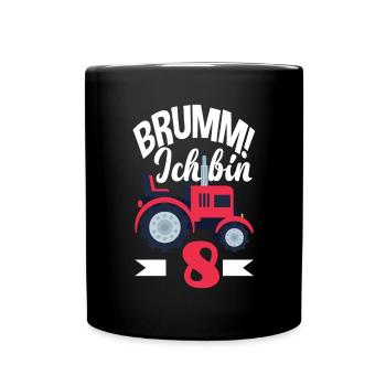 8. Geburtstag Traktor 8 Jahre Geburtstagsshirt - Tasse einfarbig - Schwarz - Vorne