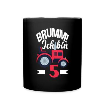 5. Geburtstag Traktor 5 Jahre Geburtstagsshirt - Tasse einfarbig - Schwarz - Vorne