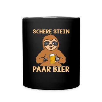 Ciseaux Pierre Couple Bière Bière Paresseux - Mug uni - noir - Devant