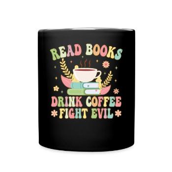 Groovy Book Reader - Full Colour Mug - black - Front
