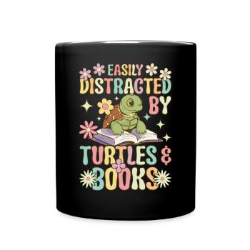 Groovy Sea Turtle - Full Colour Mug - black - Front