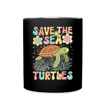 Groovy Turtle Lover - Full Colour Mug - black - Front
