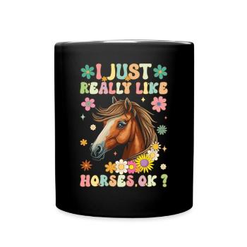 Groovy Horseback Riding Reiter - Tasse einfarbig - Schwarz - Vorne