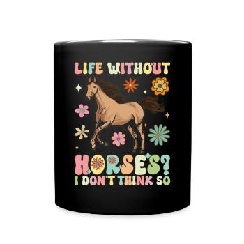 Groovy Horseback Riding Rider - Full Colour Mug - black - Front
