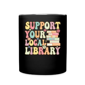 Groovy Book Reader Librarian - Full Colour Mug - black - Front