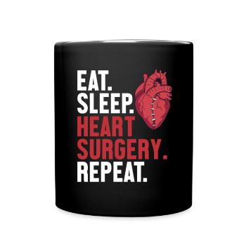 Eat Sleep Herzchirurgie Katheter öffnen - Tasse einfarbig - Schwarz - Vorne