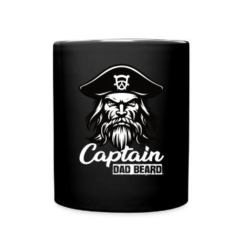 Captain Dad Beard Captain Boat Sailing Sailor - Full Colour Mug - black - Front