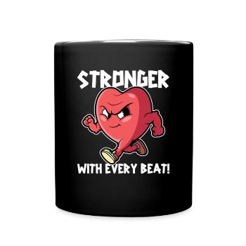 Stronger With Every Beat Pacemakers Open Heart - Full Colour Mug - black - Front