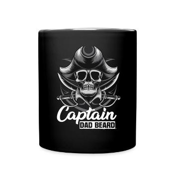 Captain Dad Beard Captain Boat Sailing Sailor - Full Colour Mug - black - Front