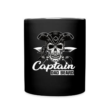 Captain Dad Beard Captain Boat Sailing Sailor - Full Colour Mug - black - Front