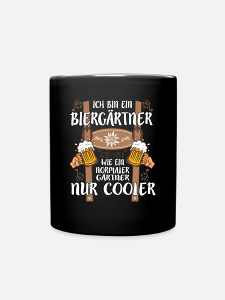Biergärtner Lederhose - Tasse einfarbig - Schwarz