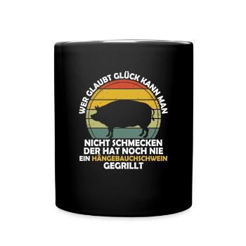 You can't taste happiness pot-bellied pig - Full Colour Mug - black - Front