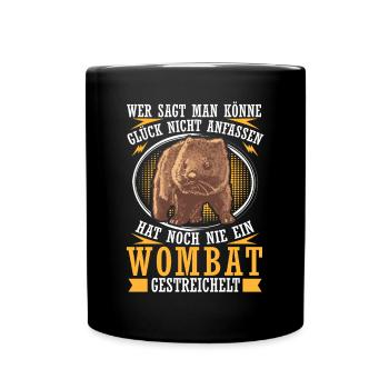 Wombat petting Australia marsupial - Full Colour Mug - black - Front