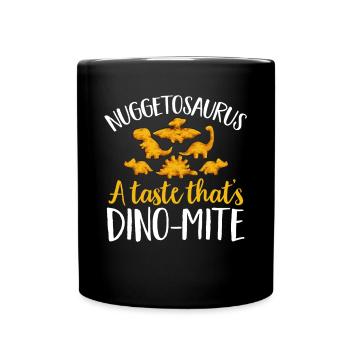 Dino Nuggets Dinosaurier Chicken Nuggets - Tasse einfarbig - Schwarz - Vorne