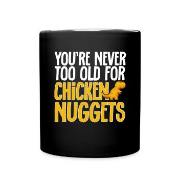Dino Nuggets Dinosaurier Chicken Nuggets - Tasse einfarbig - Schwarz - Vorne