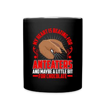 Le cœur bat pour un fourmilier Ours mangeur de fourmis - Mug uni - noir - Devant