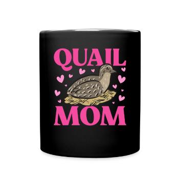Wachtel Vogel - Tasse einfarbig - Schwarz - Vorne