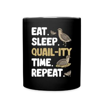 Wachtel Vogel - Tasse einfarbig - Schwarz - Vorne