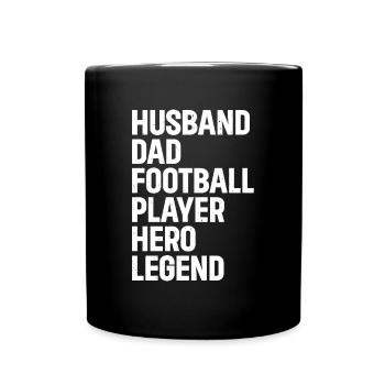 American Football Husband Dad Football Player Hero - Full Colour Mug - black - Front