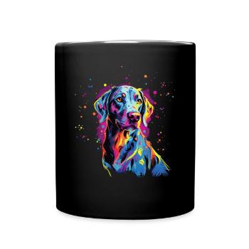 Watercolor Colorful Louisiana Catahoula - Full Colour Mug - black - Front