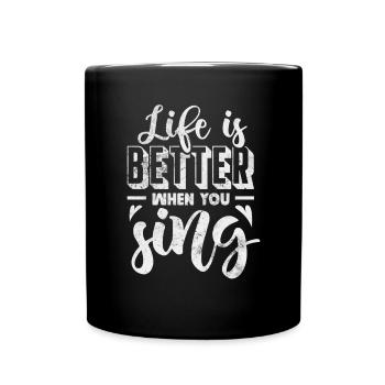 Sänger - Tasse einfarbig - Schwarz - Vorne