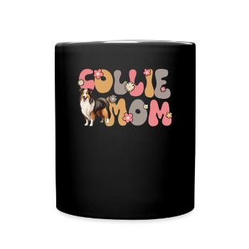Langhaarcollie Groovy Collie mom - Tasse einfarbig - Schwarz - Vorne