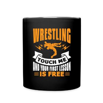 Wrestling Wrestler Fight Wrestling Ringer Gift - Full Colour Mug - black - Front