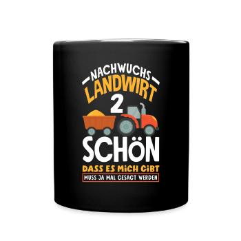 2. Geburtstag Traktor Nachwuchs Landwirt 2 Jahre - Tasse einfarbig - Schwarz - Vorne