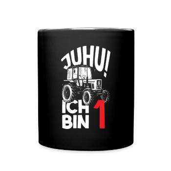 1. Geburtstag Traktor 1 Jahr Geburtstagsshirt - Tasse einfarbig - Schwarz - Vorne