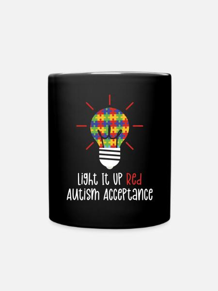 Autism Awareness Day Autistic Gift - Full Colour Mug - black