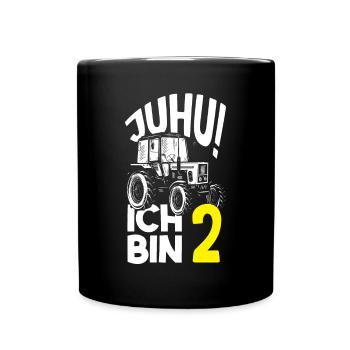 2. Geburtstag Traktor 2 Jahre Geburtstagsshirt - Tasse einfarbig - Schwarz - Vorne