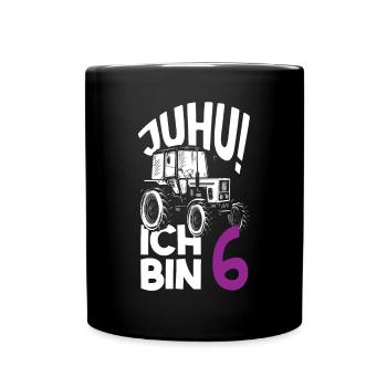 6. Geburtstag Traktor 6 Jahre Geburtstagsshirt - Tasse einfarbig - Schwarz - Vorne