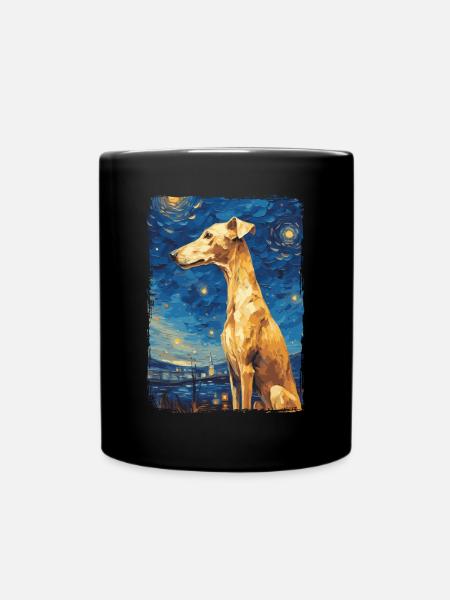 Galgo Espanol Starry Night - Tasse einfarbig - Schwarz