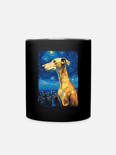 Galgo Español Starry Night - Full Colour Mug - black