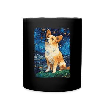 Corgi Starry Night - Full Colour Mug - black - Front