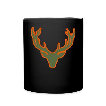 Hirschkopf – Für Jäger & Naturfreunde - Tasse einfarbig - Schwarz - Vorne