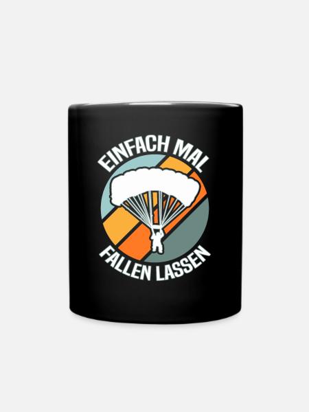 Fallschirmspringen Fallschirmspringer - Tasse einfarbig - Schwarz